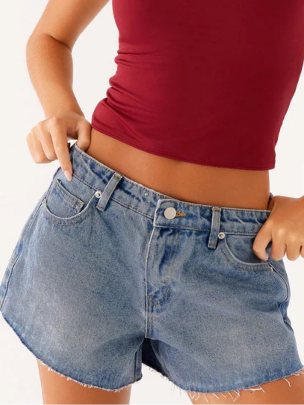 Blue Denim Cutoff Shorts